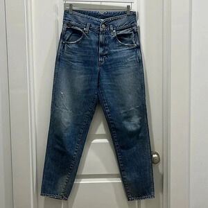 Amo High Rise Straight Leg Tapered Denim Jeans Sz 6